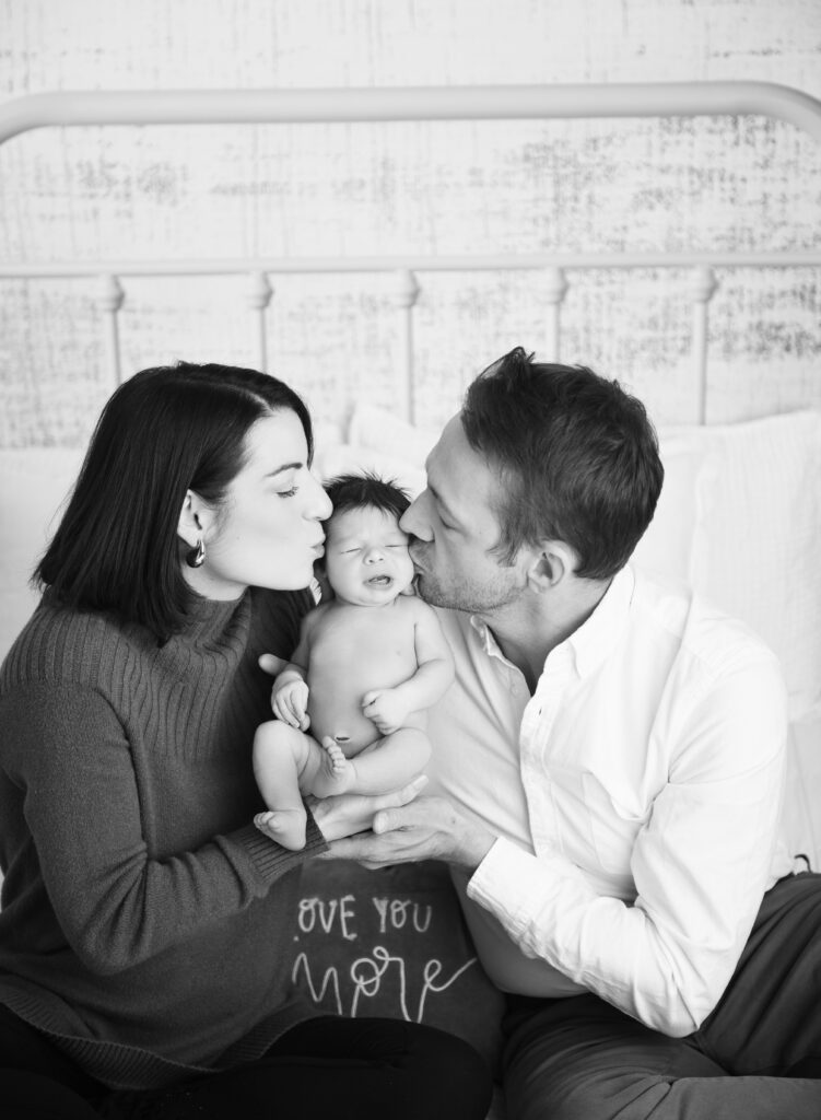 Kisses for sweet baby Violet in my studio for her newborn session 