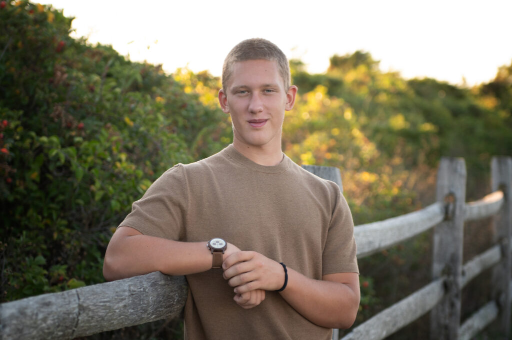Senior photo shot at golden hour at Meigs Point, Hammonasset Beach State Park, Madison CT
