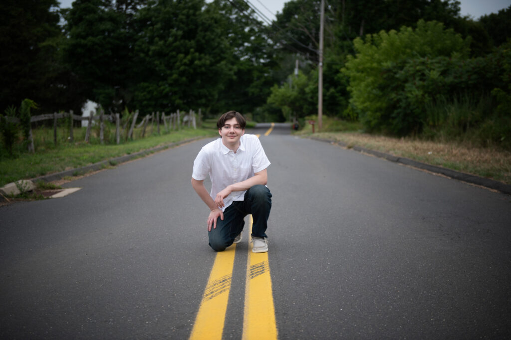 Outdoor senior photography session in Wallingford, CT at Gouevias Winery